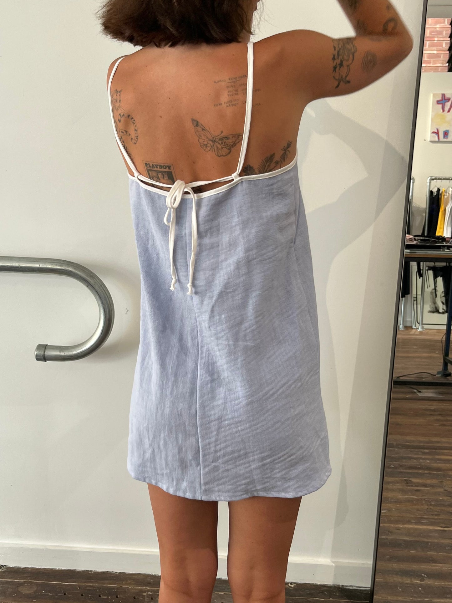 Dusty Blue Mini Dress