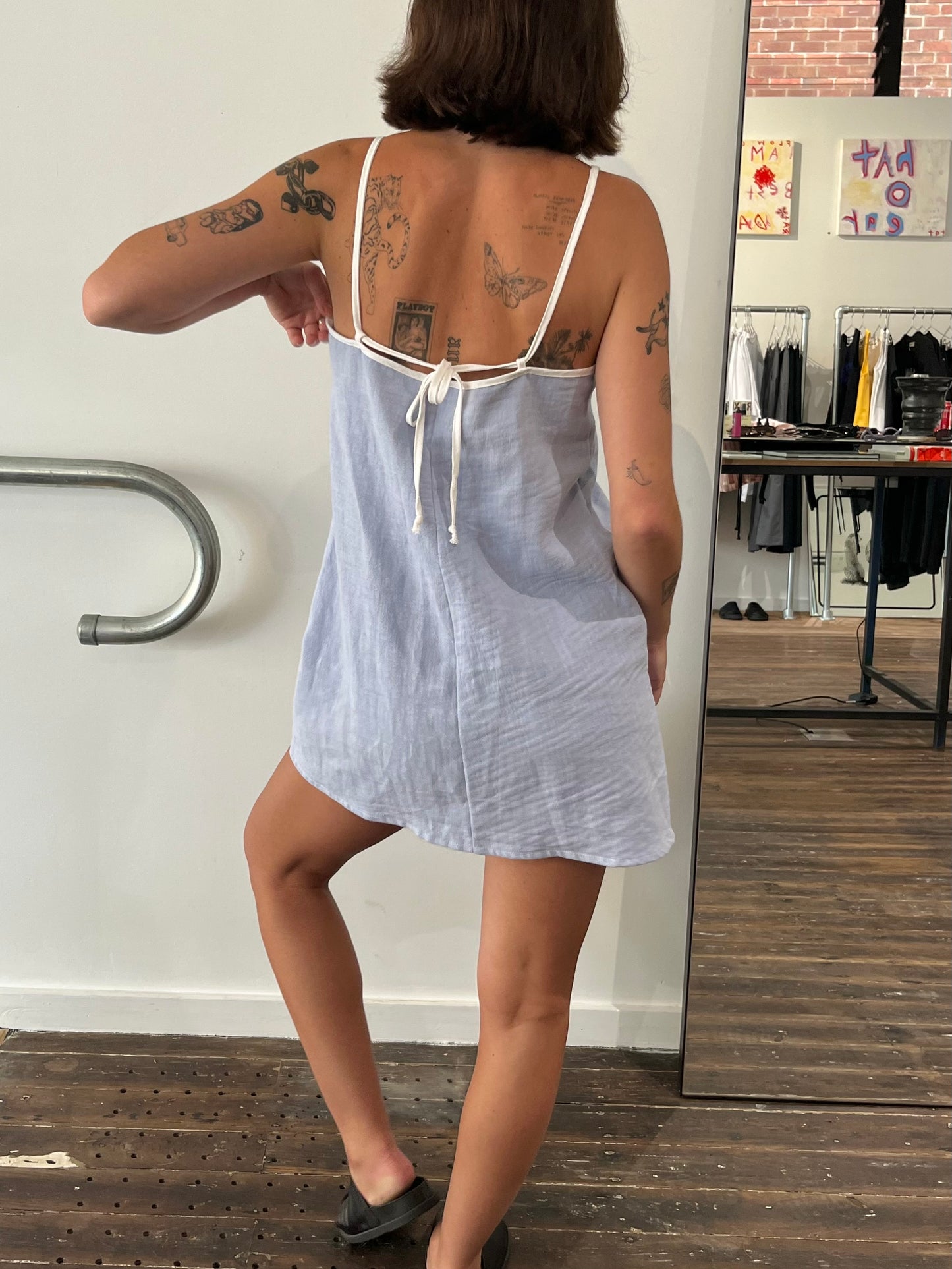 Dusty Blue Mini Dress