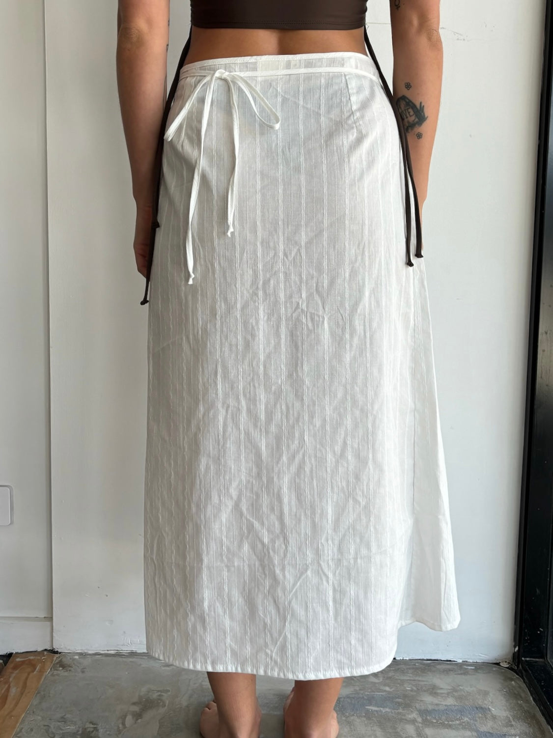 Midi Wrap Skirt in White