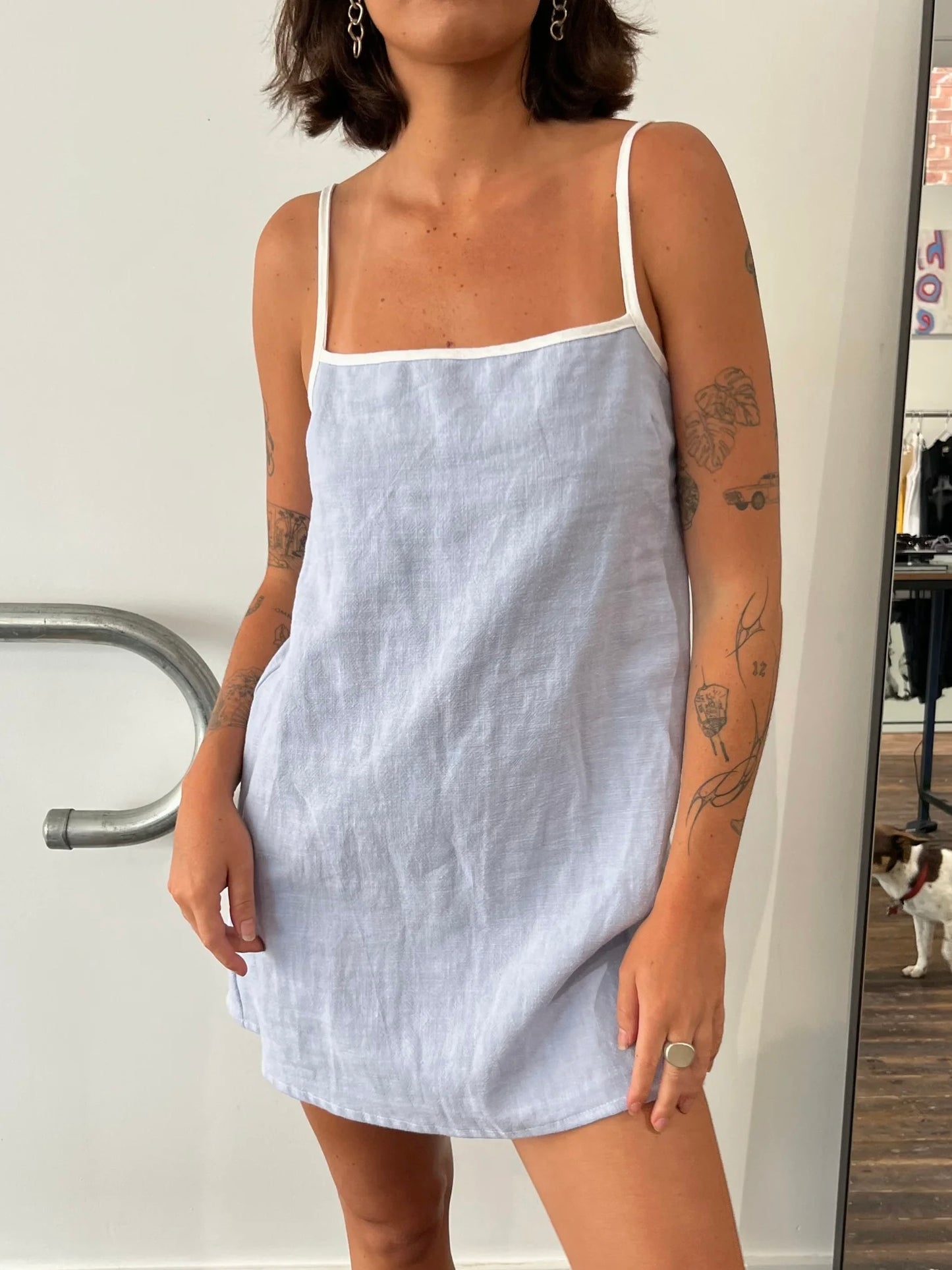 Dusty Blue Mini Dress