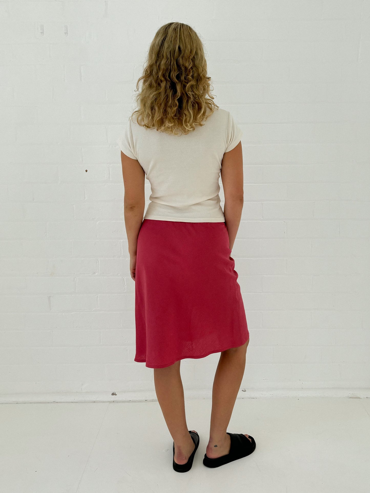 Bias Slip Skirt in Hibiscus