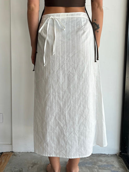 Midi Wrap Skirt in White