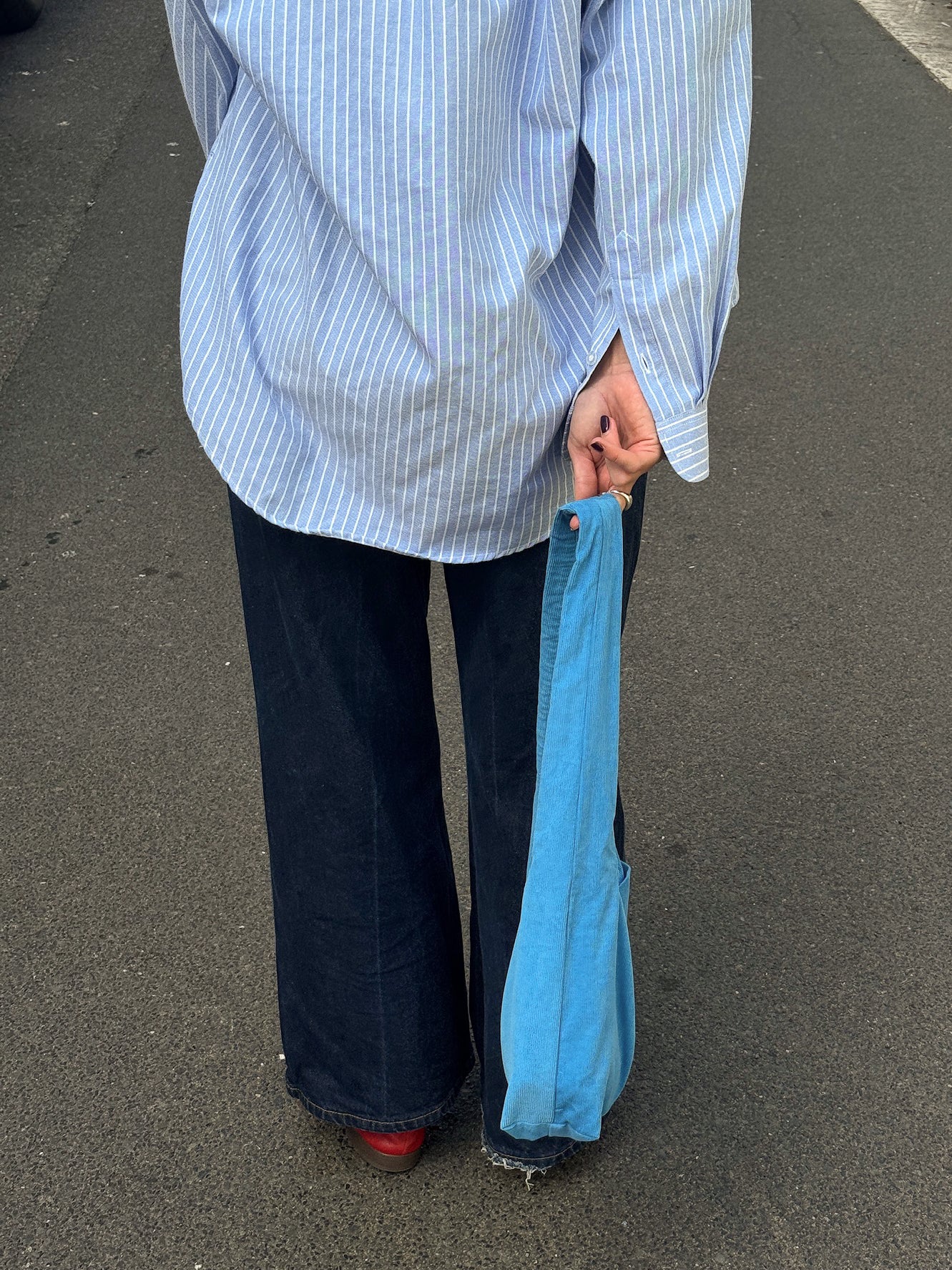 Corduroy Shoulder Bag in Blue