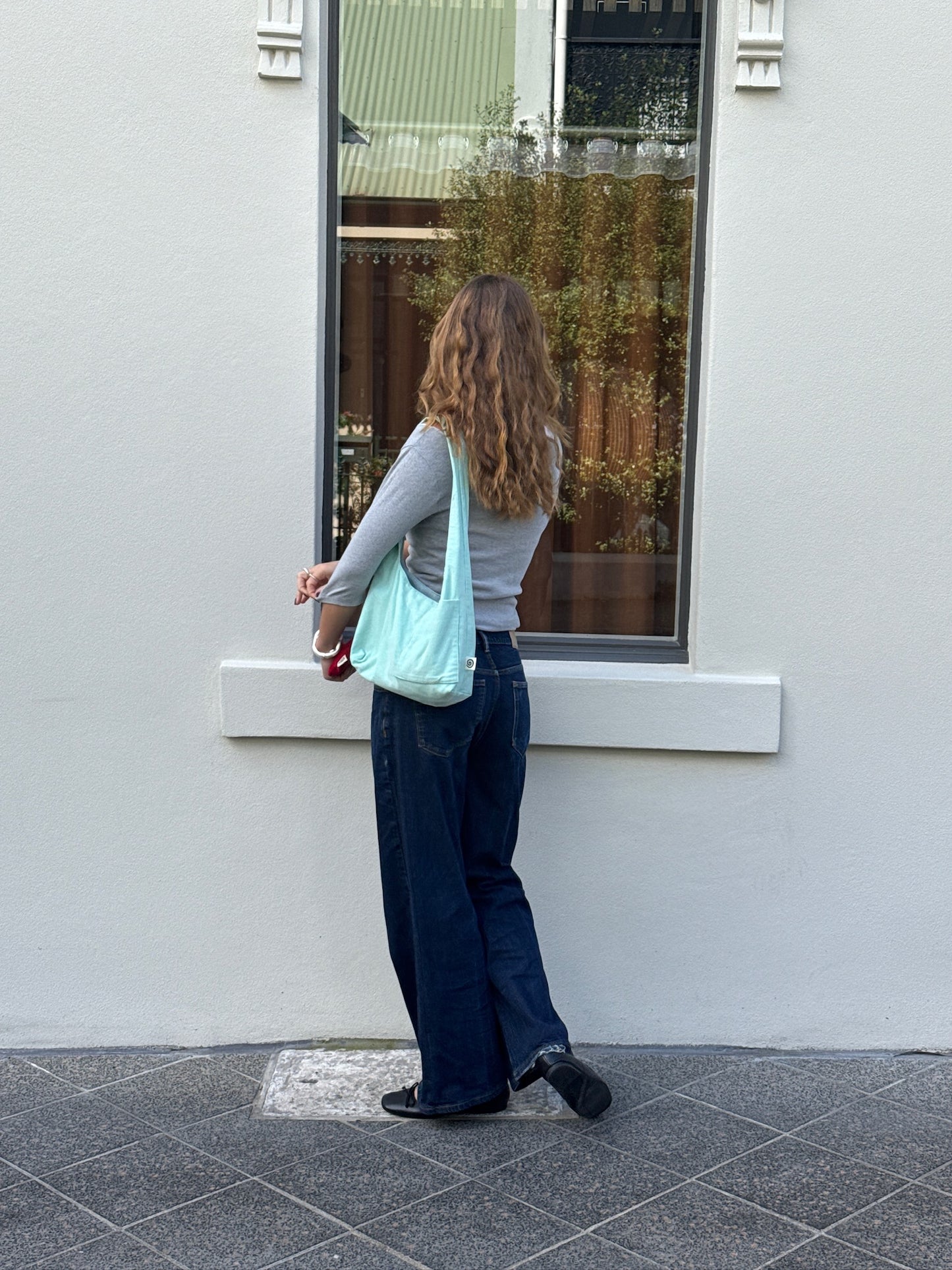 Corduroy Shoulder Bag in Mint