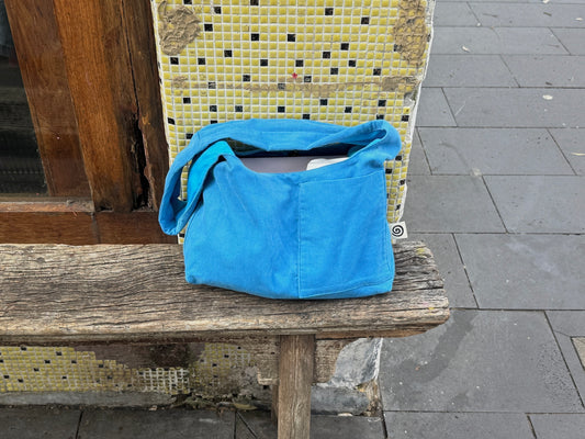 Corduroy Shoulder Bag in Blue