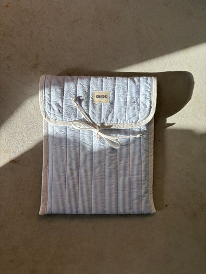 Blue Pinstripe Quilted Laptop Case